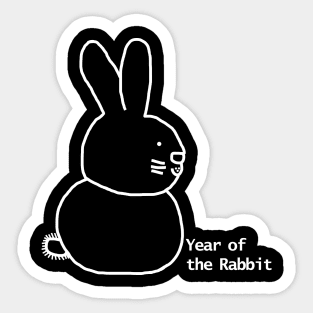 Year of the Rabbit White Line Sticker